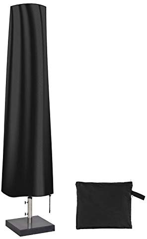 QH-Shop Funda Protectora para Parasol, Impermeable Funda Sombrilla Jardin, Antipolvo y Resistente a los Rayos UV con Bolsa de Almacenamiento, 190 x 30 x 50cm, Negro