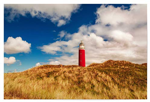 artboxONE Poster 45x30 cm Natur Leuchtturm Insel Texel - Bild Leuchtturm Landschaft Leuchtturm