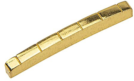 Yootones Gitarrensattel für E-Gitarre, Messing, 6 Saiten, Schlitz, für Les Paul Epiphone Gitarren, 43 mm, 1 Stück