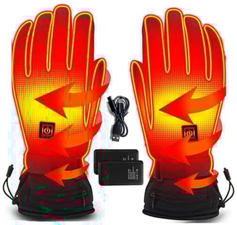 YGGKY Electric Battery Heated Gloves for Men Women, Winter Waterproof Touchscreen Thermal Insulated Heated Gloves Ski Bike Motorcycle Warm Gloves for Climbing Hiking Skiing