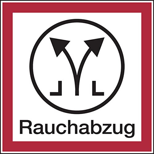 Dreifke® Aufkleber Feuerwehrschild, Rauchabzug - angelehnt an DIN 4066 Folie selbstklebend 200x200mm