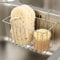 Damita Sponge Holder for Kitchen Sink, Sink Caddy Kitchen Sink Tidy Brush Dishwashing Liquid Drainer Rack Silver, Medium