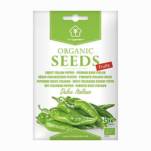 Poivron Doux Italien Dulce Italiano, Graines certifiées biologiques prêt à Pousser Minigarden, 100% Naturelles sans Propagateurs Chimiques ni Génie Génétique, inclut entre 50 et 75 graines