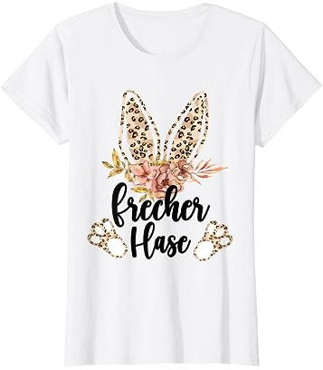 Frecher Hase Osterhase florales Leo Outfit Geschenk Oster T-Shirt