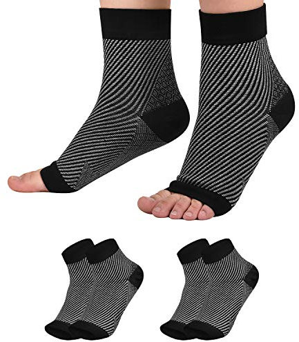 Evolyline 2 Paar Kompressionsstrümpfe für Damen & Herren, Sprunggelenkbandage Knöchelbandage Fußbandage Kompressionssocken Plantar Fasciitis Socken für Sport Fitness Laufen Durchblutungsförderung