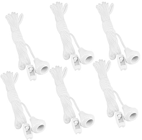 6 Pcs Spare Cord Pull for Ceiling Switch, Nylon Pull Cord Light Switch Bathroom Light Pull Cord White Light Switch Pull Cord Light Cord Pull String for Bathroom Bedroom