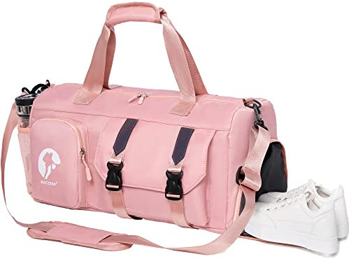 Sac de Sport pour Homme et Femme - Petit Sac de Voyage avec Compartiment - 47,7 x 24,1 x 22,9 cm, Rose, Medium, Tendance