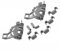 sparefixd Bottom Crockery Basket Bearing Clip Kit to Fit Bosch Dishwasher