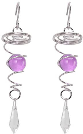 Crystal Suncatcher Hanging Suncatcher,Gazing Ball Spiral Tail Decorative Wind Spinner 3D Rotating Wind Chimes Wind Sculptures Crafts Ornament