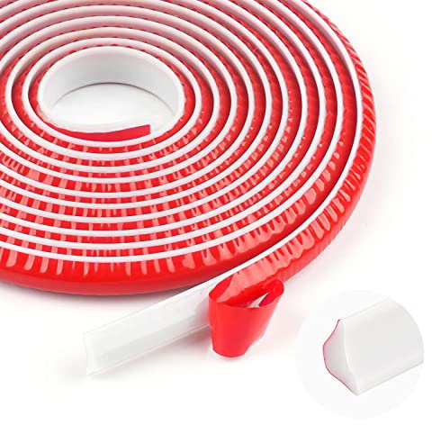 TPE Quadrant Trim, 3 M Self Adhesive Trim Coving for Ceilings Plastic Beading Wall Edging Strip Beading for Laminate Flooring Wall Corner Strip Home Wall Inside Corner Decoration (12 * 9mm)