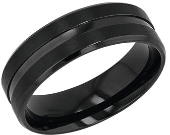 Amor Ring Edelstahl Herren Ringe, Schwarz, Kommt in Schmuck Geschenk Box, 2037296
