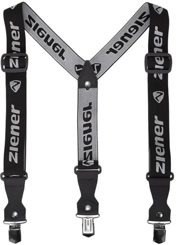 Ziener Braces Clip Schwarz - Abnehmbarer elastischer Hosenträger, Größe S - Farbe Black