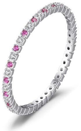 FUSHENGTER Ringe Ring Damen Finger Frauen Herren Geschenk Created Rubin-Ring Für Damen,Party,Stapelbar,Modisches Geschenk 6