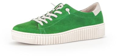 Gabor Damen Low-Top Sneaker, Frauen Halbschuhe,Wechselfußbett,Best Fitting,Turnschuhe,Laufschuhe,Freizeit,sportlich,Verde/leinen,38 EU / 5 UK