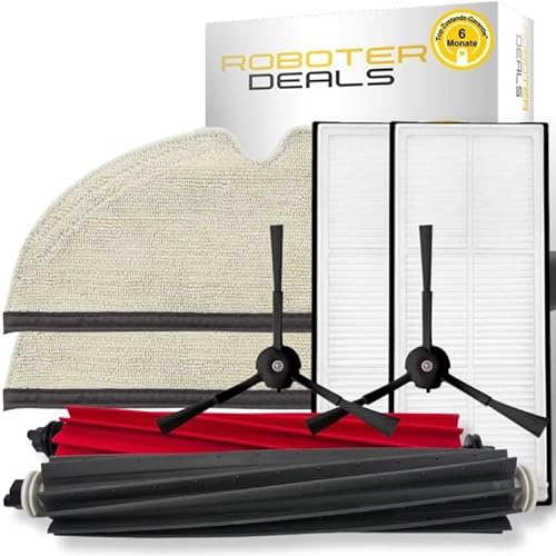 Roboter Deals - Zubehör Set, Ersatzteile Kit für Roborock Q5, Q5 Plus, Q5 Pro, Q5 Pro Plus, Q5 Max Plus (2X Hauptbürste, 2X Seitenbürste, 2X Filter, 2X Pad)