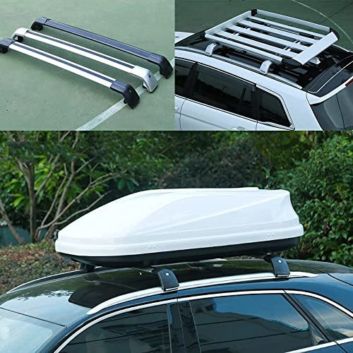 Relingträger Dachträger Dachgepäckträger für Hyundai Kona 2018-2022, Eloxiertem Aluminium Fahrradträger Dachboxen Offener Dachreling Dachgepäckablage,Black