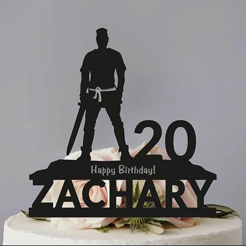 Custom Viking Birthday Cake Topper Baby Shower Party Decorations, 6-7.8 Inch Acrylic or Wood Material Option