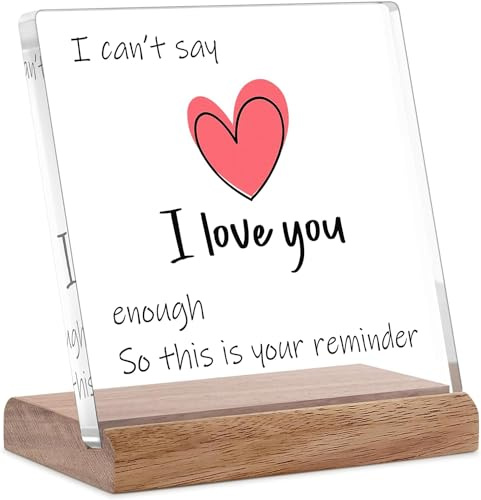 I Love You Acrylic Plaque - Valentine's Day, Christmas, Birthday, Wedding for Girlfriend, Wife, Boyfriend, Husband (LOVE YOU)