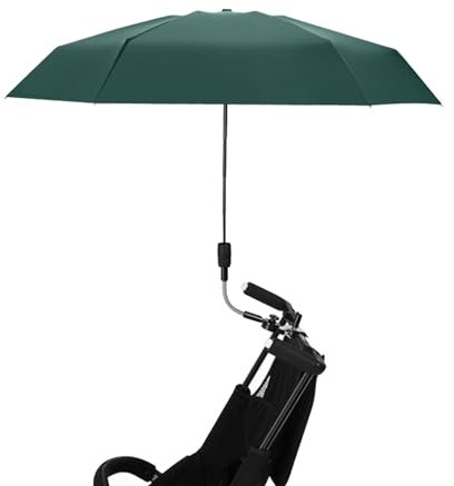 LKPOMI Parapluie de Chaise de 35 Pouces avec Pince Universelle, Protection Solaire, Résistant à la Pluie, à Clipser, pour Fauteuil Roulant, Plage, Extérieur, Portable, pour Chaise de Camping,(Vert)