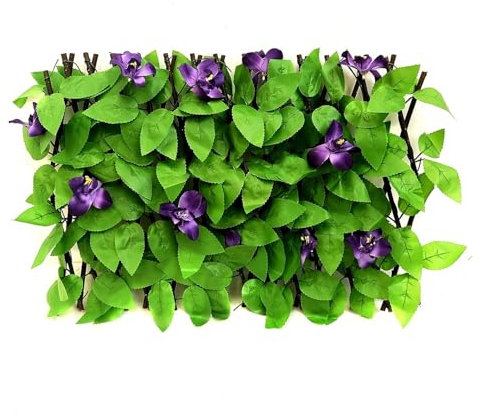 Kripyery Künstliche Efeu-Hecke, Sichtschutzzaun, Sichtschutz, Grün, Wand, UV-beständig, Kunsthecke, Rolle, verstellbar, flexibel, einfache Einrichtung, Hecke für Gartenliebhaber, Outdoor-Dekoration,