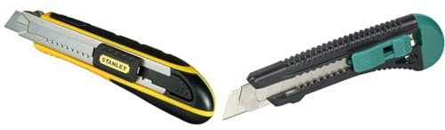 STANLEY FATMAX Cutter à Cartouche - Chariot en Acier Inoxydable, 6 Lames 18 mm Incluses, Robuste & wolfcraft 4146000 - Cutter Lame Sécable - Largeur de Lame 18 mm, Argent