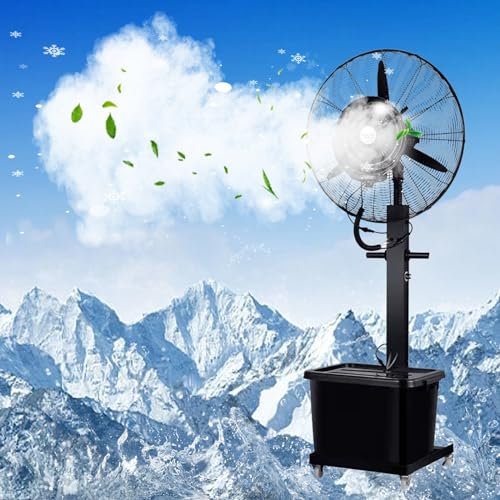 Ventilador Pulverizador - Ventiladores de Agua, Ventilador Nebulizador con Tanque de 11 Galones, 3 Vientos Fuertes, Ventilador de Pulverización de Enfriamiento de Nebulización de Agua(81cm/31.5)