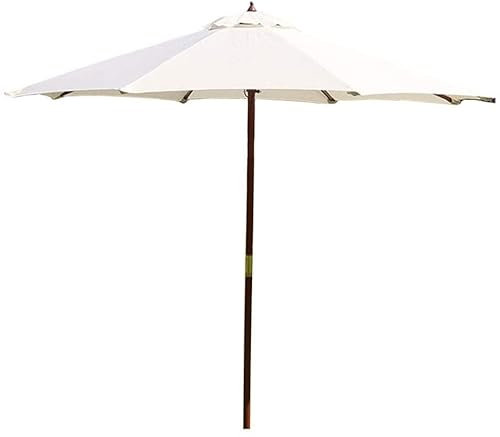 ASerZenith Ombrellone da Giardino da 2,7 m, Ombrellone da Esterno in Legno con Palo in Legno e 8 Stecche, Protezione Solare per Spiaggia/Cortile/Balcone/Piscina