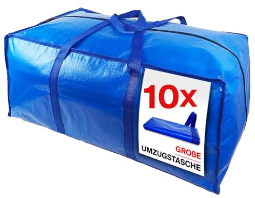 2x Große Umzugstaschen 82 Liter - Transporttasche 73x38x30cm - Aufbewahrungstaschen sind perfekt für Umzug Aufbewahrung Transport der Kleidung, Bettdecken, Bettwäsche usw