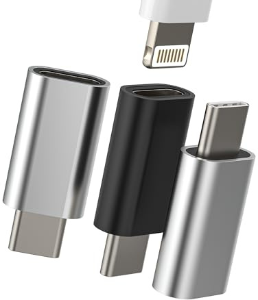 Adattatore Ricarica USB C Maschio A Lightning Femmina(3 Pack) Per IPhone Type-c Cavo Adapter Adattatori Cable Tipo C Caricabatterie Android Connettore Accessori Per iPad Compatibile Samsung L-to-tp