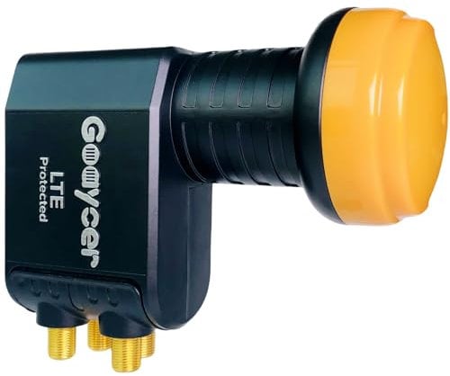 Goaycer Quad LNB 4-Fach Digital HD 4k,mit LTE-Filter,Stecker vergoldet,Wetterschutz,3D,Premium-Qualität