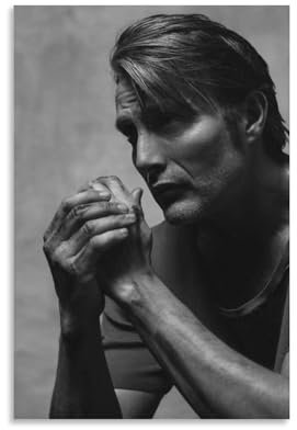 ZCHLATGDE Mads Mikkelsen Actor Poster Dekorative Malerei Leinwand Wandkunst Wohnzimmer Poster Schlafzimmer Malerei,Wandkunst Bilddruck Moderne Familienzimmer Dekor 12x18inch(30x45cm)