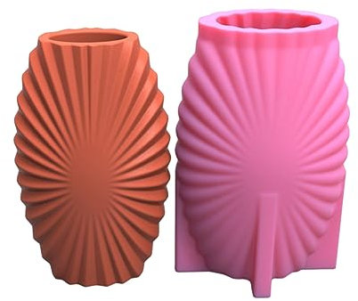 Molde de silicona para macetas de yeso con rayas 3D, molde de fundición de resina epoxi, molde de cemento para jarrón suculento, molde de cemento