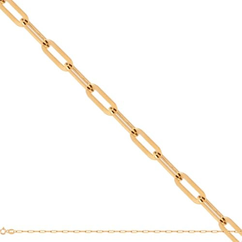 Rodium – Goldkette 14 Karat (585) Goldkette Damen und Goldkette Herren, AnkerketteGold Andere Längen Verfügbar, Unisex Necklace 42 cm x 1.30 g