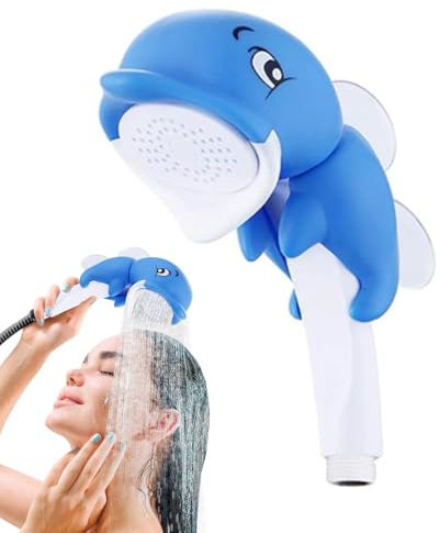Soffione doccia per bambini, con ventosa per baby shower, accessorio riutilizzabile per vasca da bagno in ceramica