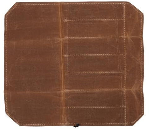 Knife Roll Bag, Waxed Canvas Chef Knife Roll Bag with 7 Slots, Portable Pouch Knife Storage Case for Home Camping Picnic Chefs Cooking Lovers (Khaki)