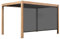 Oviala Pergola bioclimatica autoportata 3x4m e 1 tenda in legno grigio