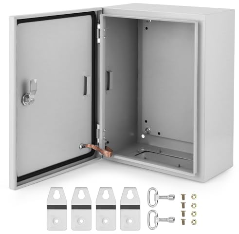 Garvee Scatola elettrica per esterni, scatola di giunzione in acciaio 16x12x6, scatola di giunzione elettrica NEMA 4X IP66 impermeabile e antipolvere, scatola elettrica universale con serratura e