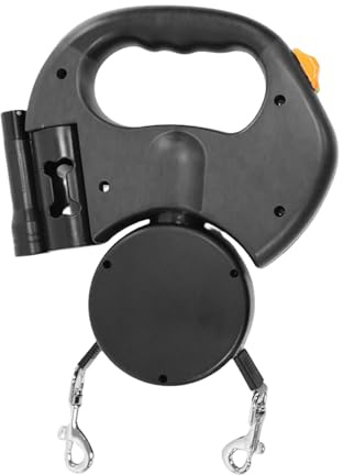 Laisse pour Chien - Laisse Chien Enrouleur | Longe Rétractable pour Deux Animal | Double Longe pour 2 Toutou | Plomb De Toutou Double Rotatif | Corde De Promenade Rétractable Double Animal