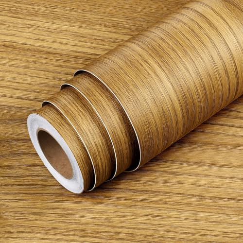 LaCheery Klebefolie Möbel Holzoptik Möbelfolie Selbstklebend Braun Matt 40cm x 200cm Arbeitsplatte Folie Küche Holz Vinyl Küchenfolie Schränke Wasserdicht Holzfolie Möbel für Tisch Küche Wohnzimmer