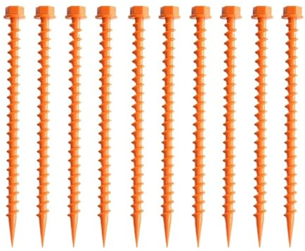 10 stücke Heringe Erdspieße Bodennägel Ziel Gras Harten Boden Bergsteigen Outdoor PP Kunststoff Für Camping(Orange)
