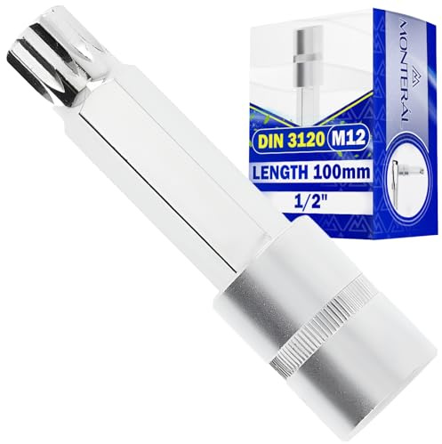 Douille à Embout XZN Spline M12x100mm - Douille XZN avec Carré de 1/2 | Fabriquée en Acier Allié S2 et Chrome Vanadium - MONTERAL