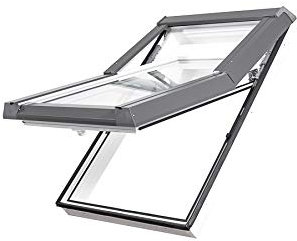 AFG - Skylight Kunststoff Dachfenster PVC 94 x 118 mit Eindeckrahmen Schwingfenster Dachflächenfenster