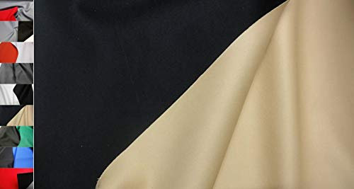 Stoffbook SCHWARZ/BEIGE NEOPREN-IMITAT Stoff Stretch Doubleface 1-1,5MM Stoffe, B895