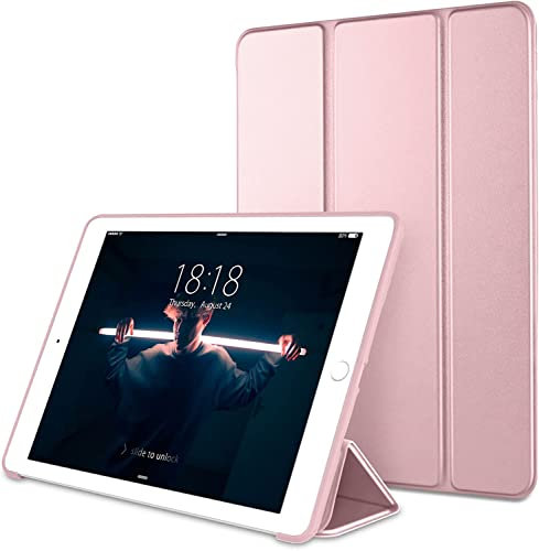 DTTO Hülle für iPad 9.7 2018 iPad 6. Generation/2017 iPad 5. Generation, Leicht Smart Cover mit Weicher TPU-Rückseite für iPad 9.7 2018/2017 [Auto Schlafen/Wachen] – Roségold