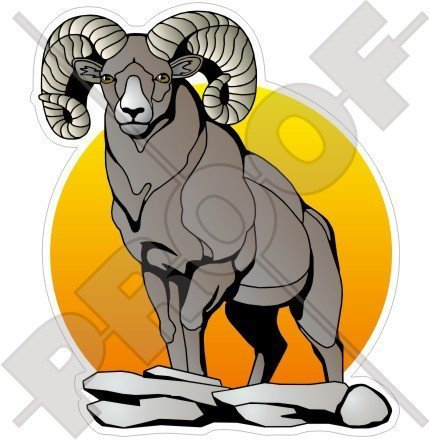 BigHorn Schaf RAM, Widder Tierkreis Tierwelt 110mm Auto & Motorrad Aufkleber, Vinyl Sticker