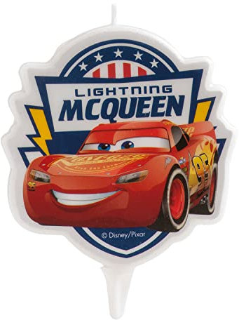 Dekora - Velas Cumpleaños Originales | Vela de Cumpleaños 2D de Rayo McQueen para Tartas Infantiles - 7,5 cm
