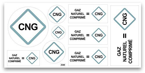 Aufkleber-Bogen Erdgas CNG