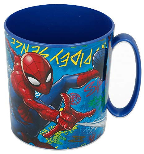 Spiderman - Tazza per microonde, 350 ml, motivo: graffiti (37904), non applicata, Blu
