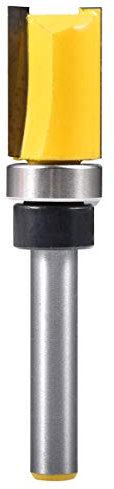 KATUR Woodworking Trimming Cutter Top Bearing Flush Trim Pattern Router Bit Milling Cutter Router Bit 1/4 Inch Shank with Alloy Blade Carbon Steel(1/4 Shank,1/2 Tooth Width,20mm Tooth Depth)