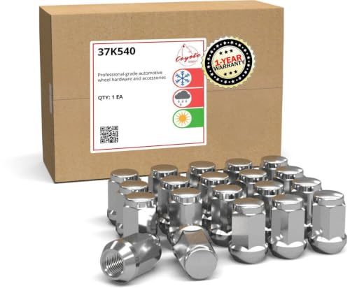 Wheel Accessories Parts Set of 20 Chrome 7/16 Lug Nuts Closed End Bulge Acorn Lug Nut Style 1.38 Long Cone Seat 19mm (3/4) Hex Wheel Lug Nut (7/16 UNF, Chrome)
